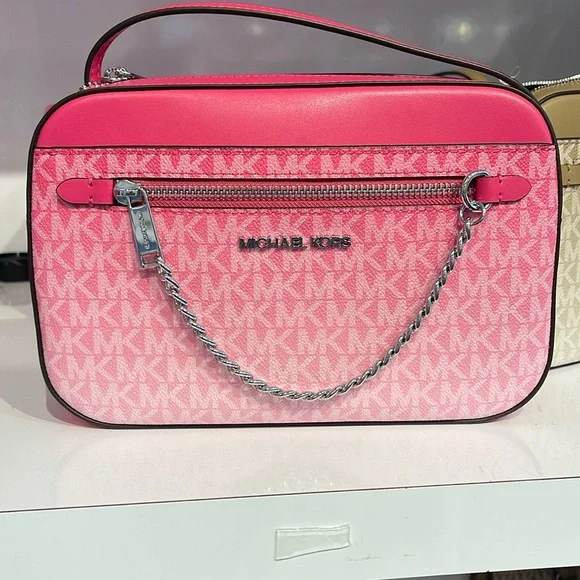 Michael Kors Jet Set Item Large Ombré EW Signature ZP Chain XBody Logo Crossbody - Picture 6 of 14